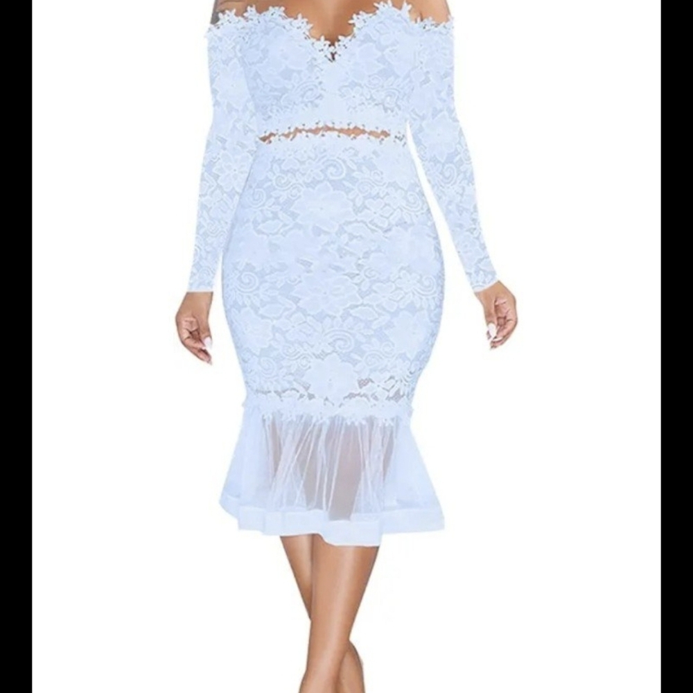Nwot Blue Lace Dress Size Medium